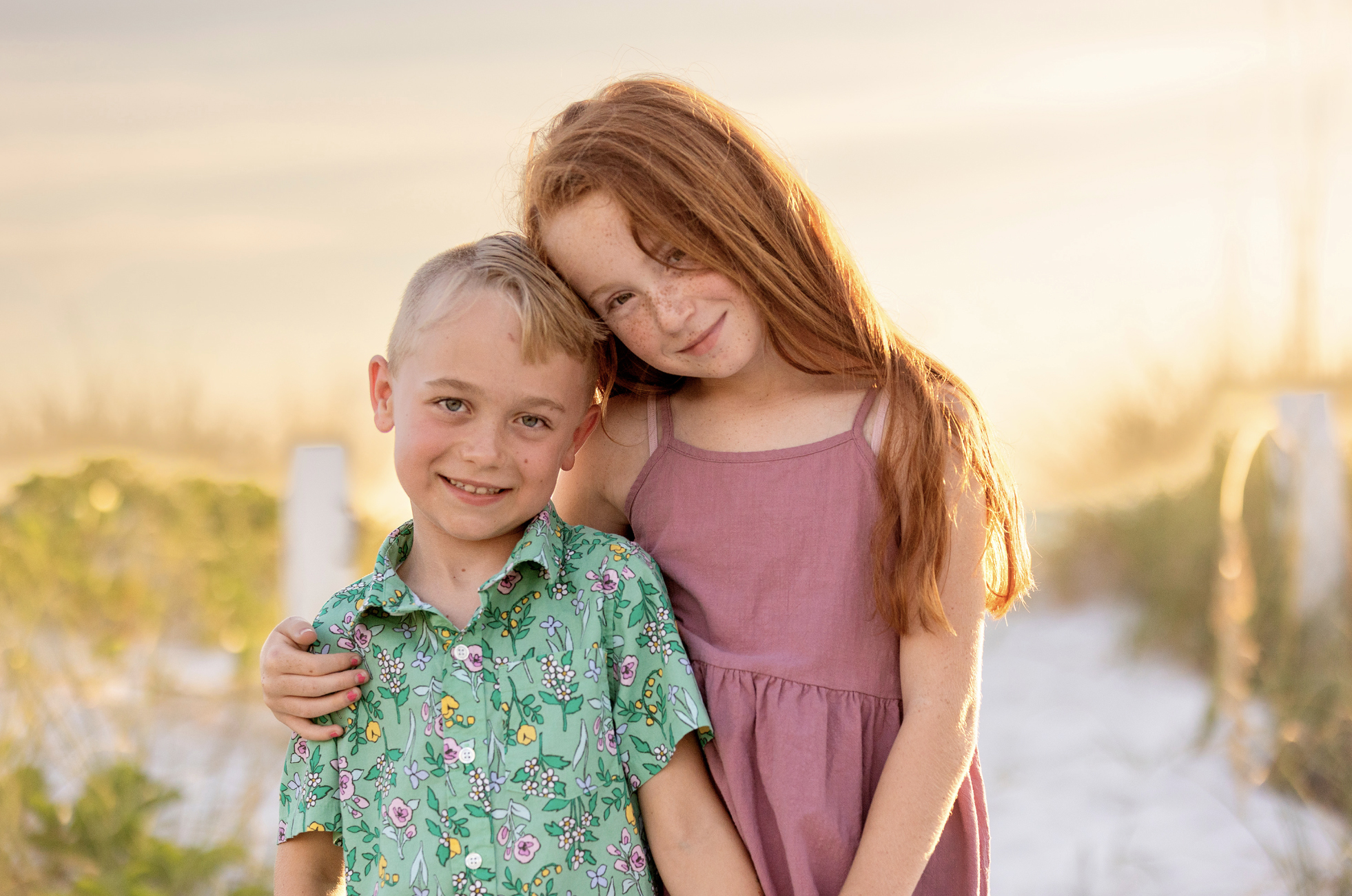 Daughter and son portrait on siesta key
